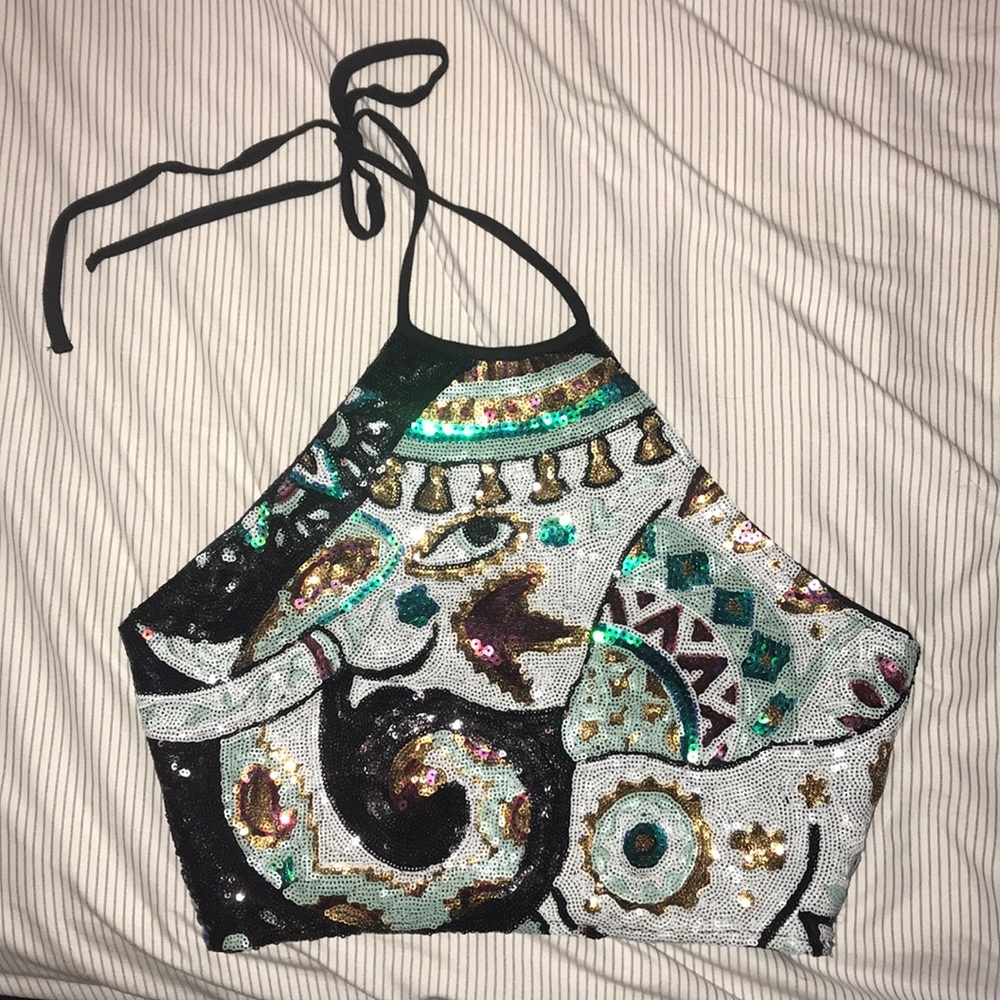 sequin crop top